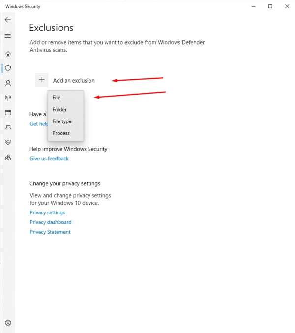 Steps to whitelist the program in Windows defender, McAfee, and root
